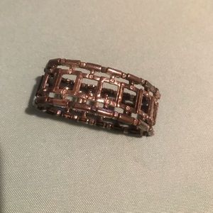 Silver bracelet with rhinestone accents